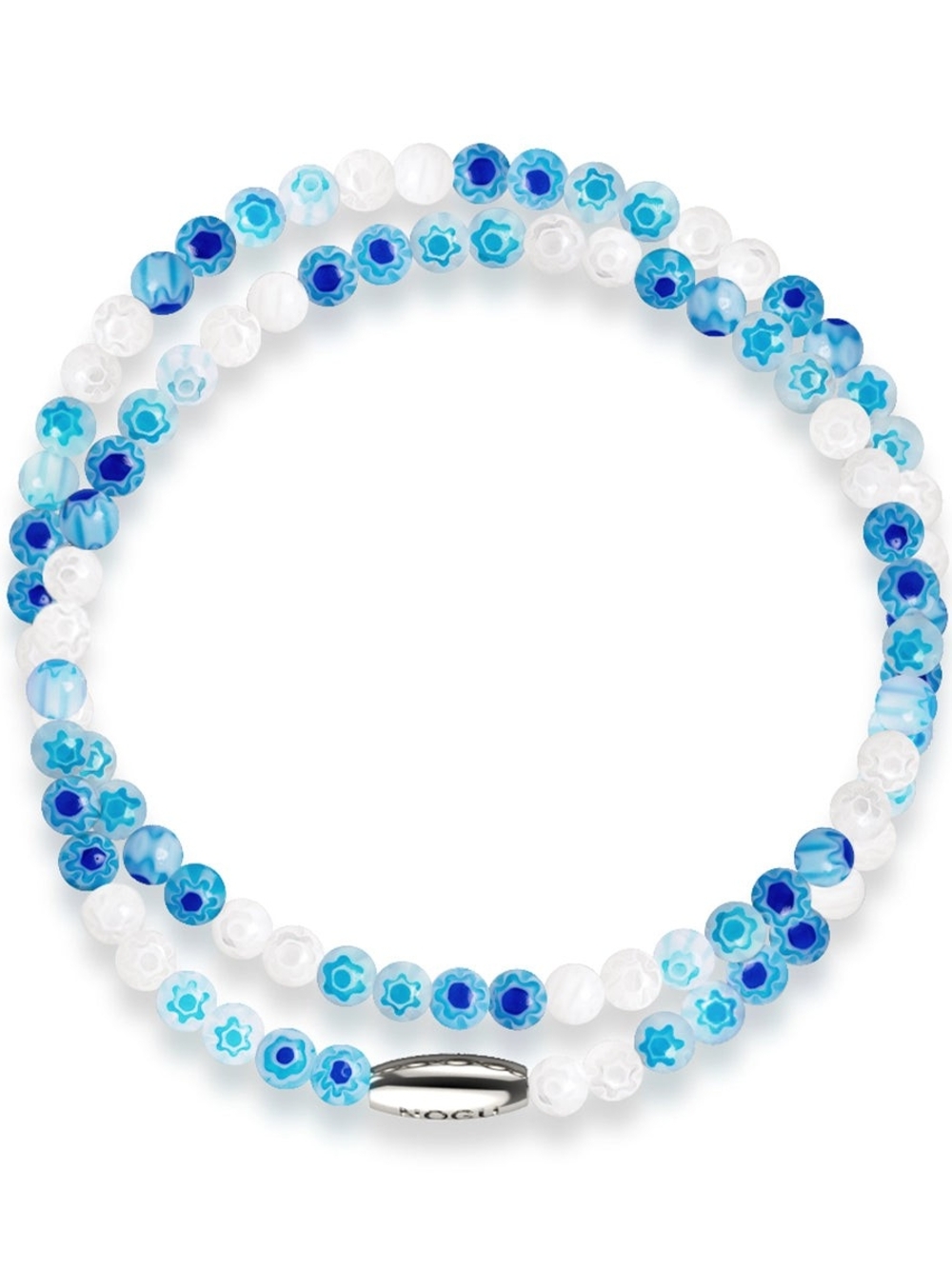 🆕️ NOGU Venetian Lily .925 Sterling Silver Millefiori Wrap Bracelet
